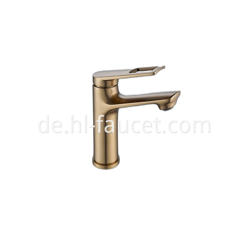 Single Hole Bathroom Faucet Brushed Gold